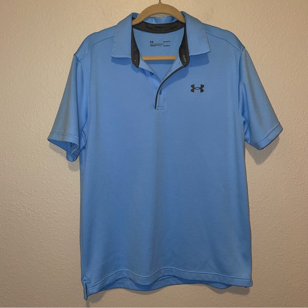Under Armour Loose Fit Heat Gear Blue Polo